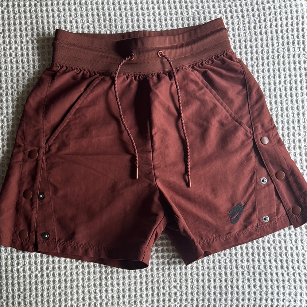Nike Women's Brick Red Snap Shorts 4” Inseam